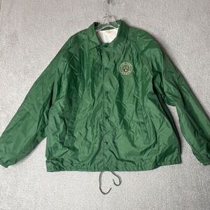 Auburn Sportswear Windbreaker Jacket Men Size Large Green USA Vintage 80s Casual